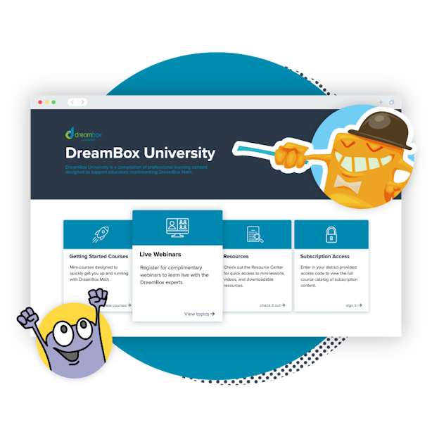 Screenshot of DreamBox University homepage