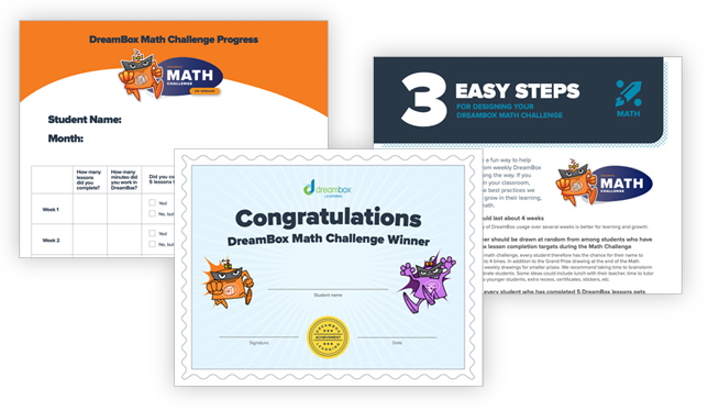 Math Challenge certificates and resources